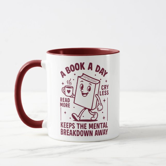 A book a day read more cry less mug (Left)