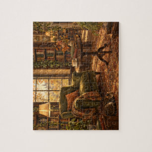 A Book and a Quiet Cup Cosy Reading Nook Jigsaw Puzzle