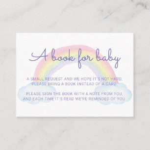 A Book For Baby Rainbow Baby Shower Book Request Business Card