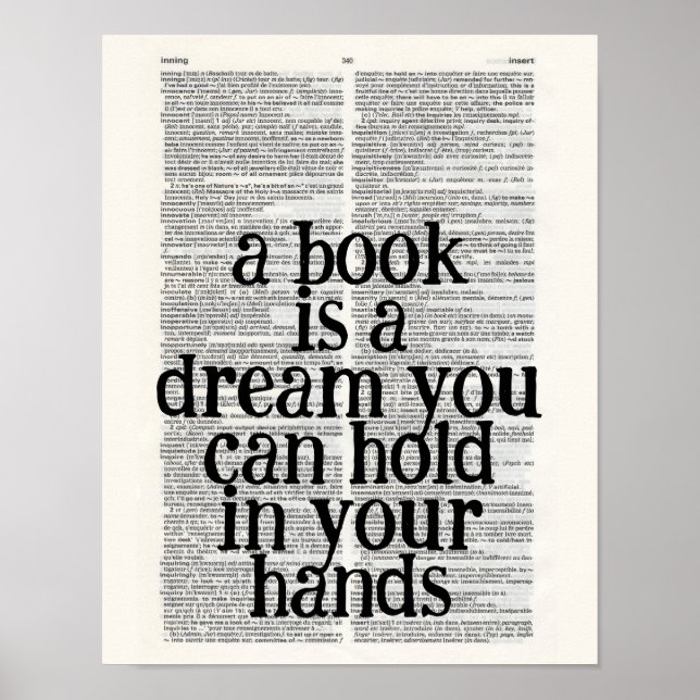 a book is a dream you hold in your hands poster (Front)