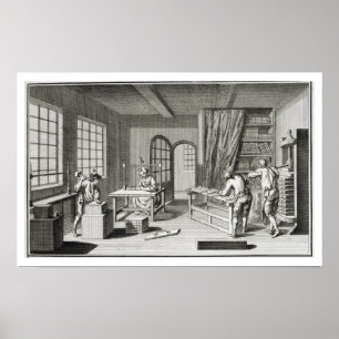 A bookmaker's workshop, from the 'Encyclopedie des Poster