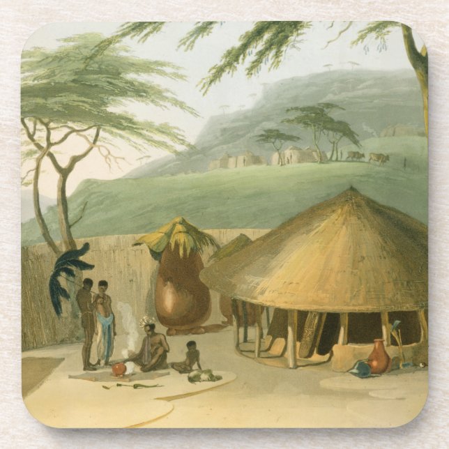 A Boosh-Wannah Hut, plate 7 from 'African Scenery Coaster (Front)