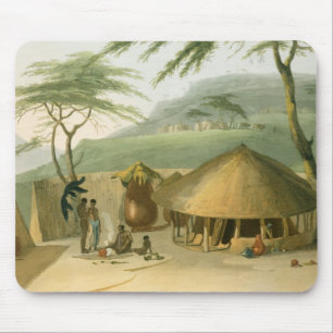 A Boosh-Wannah Hut, plate 7 from 'African Scenery Mouse Mat
