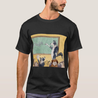A Border Collie dog teaches his pup pupils maths   T-Shirt