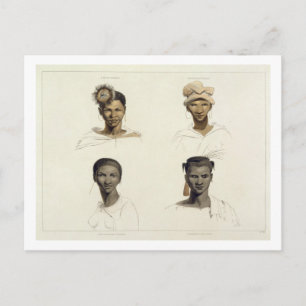 A Bosjeman, a Bosjeswoman, a Booshuana Woman, a Bo Postcard