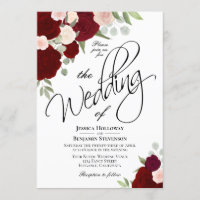A Bounty of Roses Elegant Watercolor Boho Wedding