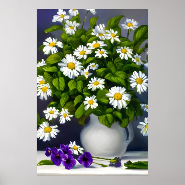 A bouquet of daisies in a vase poster (Front)