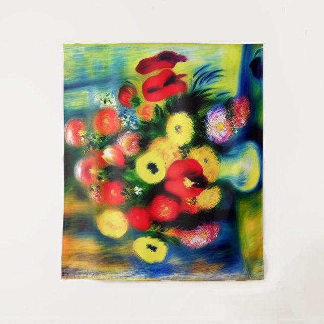 A bouquet of flowers in a vase. tapestry (Front)