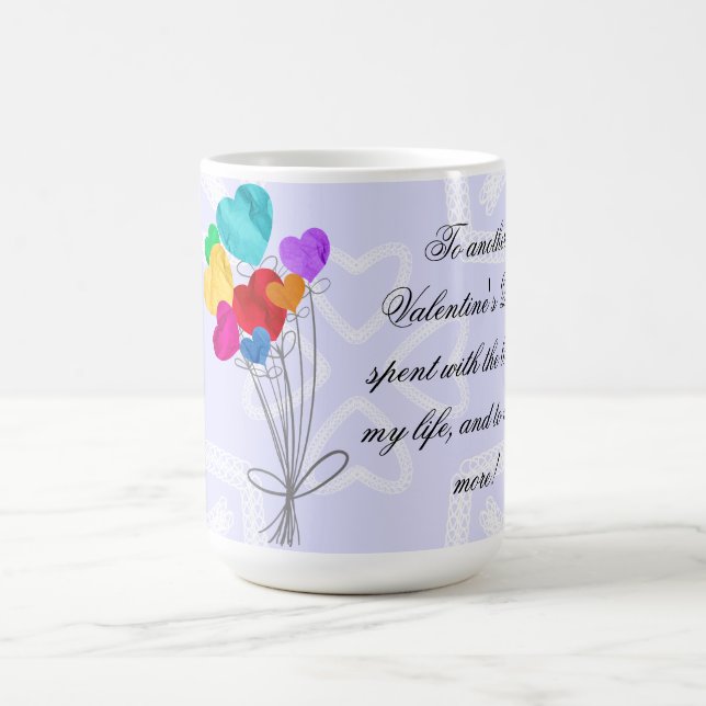 A bouquet of heart paper balloons coffee mug (Center)