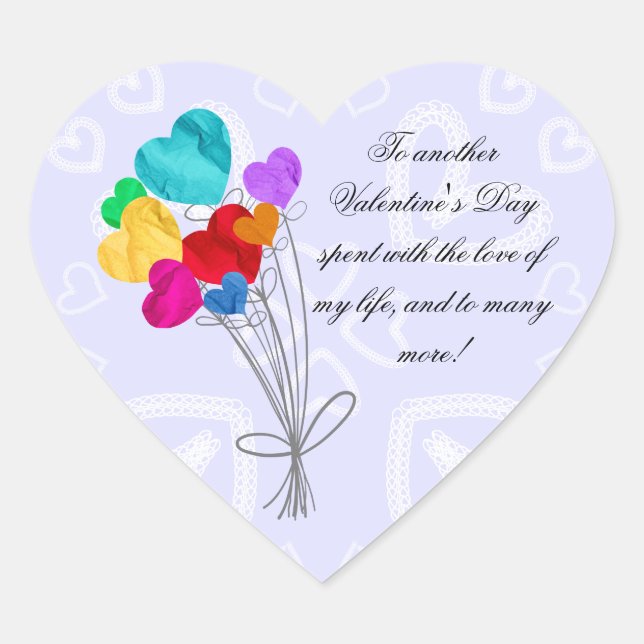 A bouquet of heart paper balloons sticker (Front)