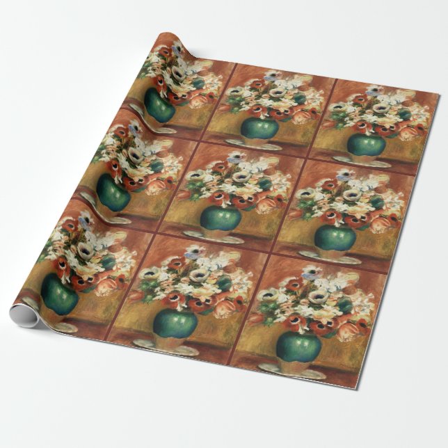 A Bouquet of Joy,Flowers (1885) by Renoir Wrapping Paper (Unrolled)