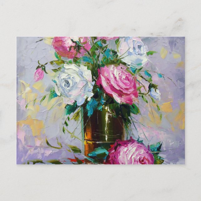 A bouquet of morning roses postcard (Front)