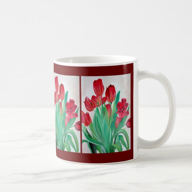A Bouquet of Red Tulips Coffee Mug (Right)