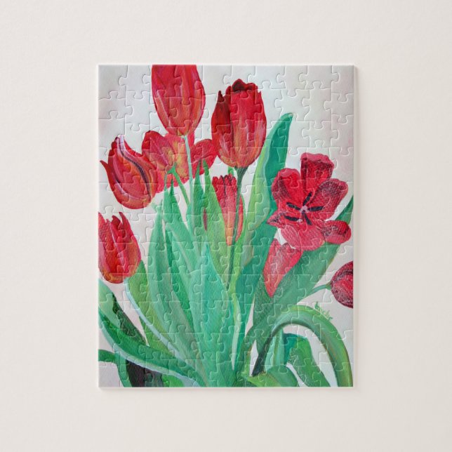 A Bouquet of Red Tulips Jigsaw Puzzle (Vertical)