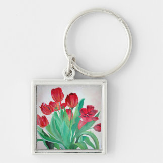 A Bouquet of Red Tulips Key Ring