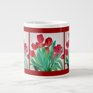 A Bouquet of Red Tulips Large Coffee Mug