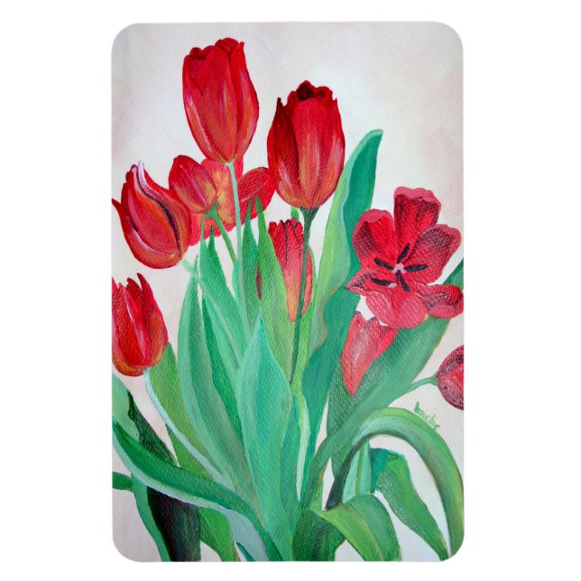 A Bouquet of Red Tulips Magnet (Vertical)