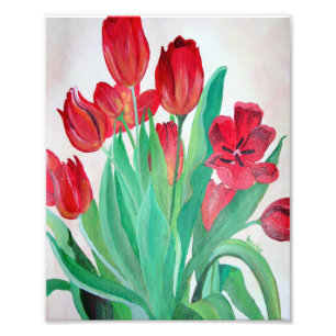 A Bouquet of Red Tulips Photo Print