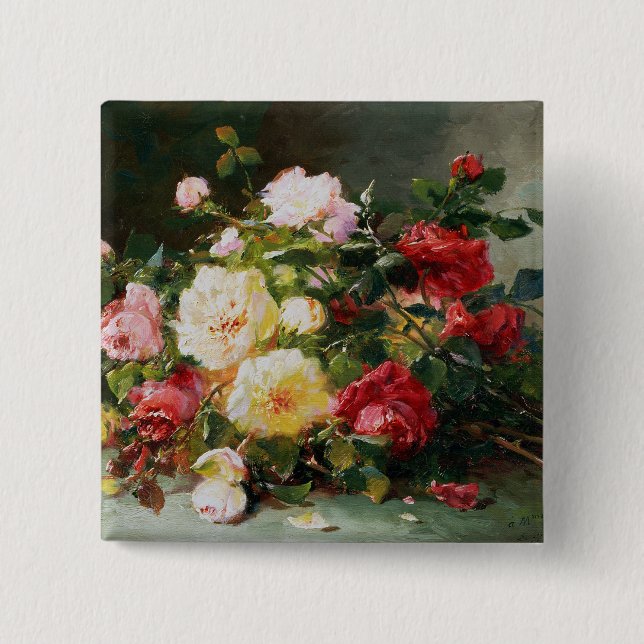 A Bouquet of Roses 15 Cm Square Badge (Front)