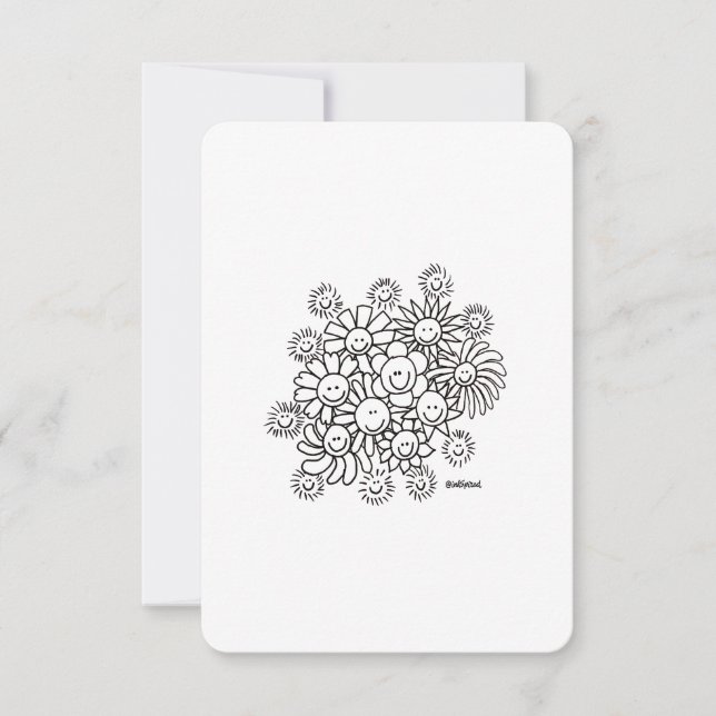  A Bouquet of Smiles: Hello, Thank You - Flat Card (Front)