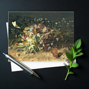 A bouquet of spring flowers with snowdrops postcard