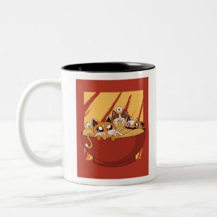 A Bowl Full of Noodles and Kittens Two-Tone Coffee Mug