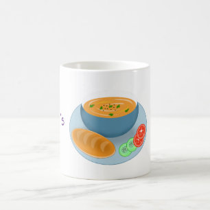 A Bowl of Dinner Soup with Bread Coffee Mug
