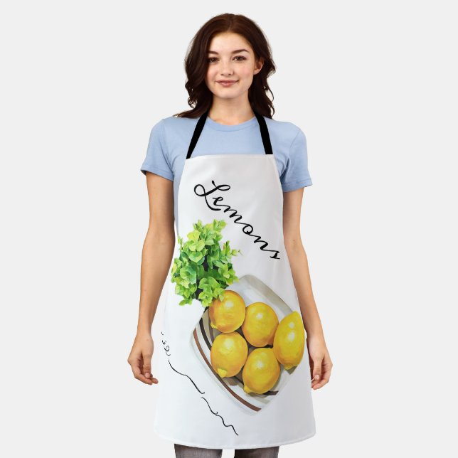 A Bowl Of Lemons All-Over Print Apron (Worn)