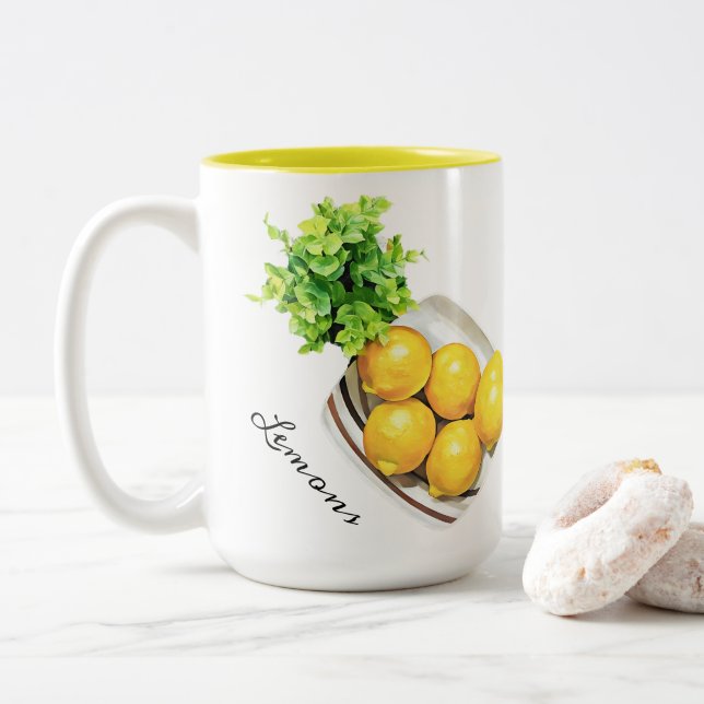 A Bowl Of Lemons Mug (With Donut)
