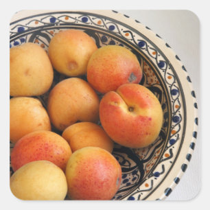 A bowl of Mediterranean Apricots 2 Square Sticker