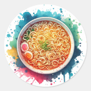 A Bowl of Ramen Noodles Classic Round Sticker