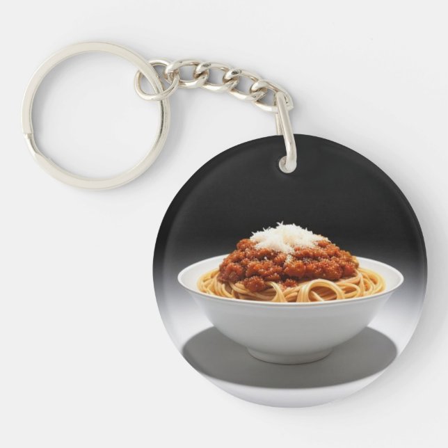 A Bowl of Spaghetti Bolognese Key Ring (Front)