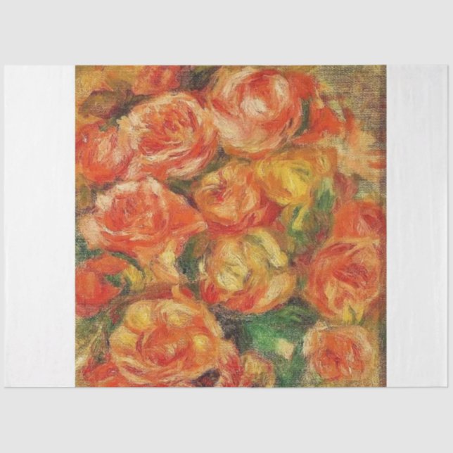 A Bowlful Of Roses by Renoire Tissue Paper (Front)
