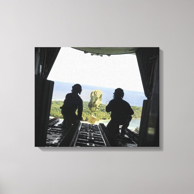 A box of humanitarian goods canvas print (Front)