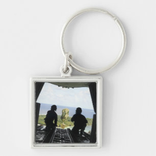 A box of humanitarian goods key ring