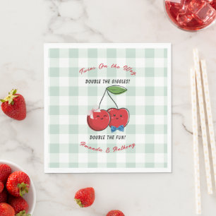 A Boy and Girl Twins Baby Shower Napkin