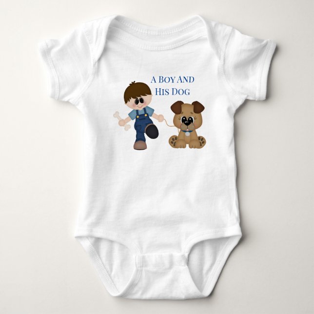 A Boy and His Dog. Baby Bodysuit (Front)