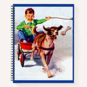 A boy and his dog cart notebook