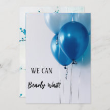 A Boy Blue Balloon Baby Shower Invitation.