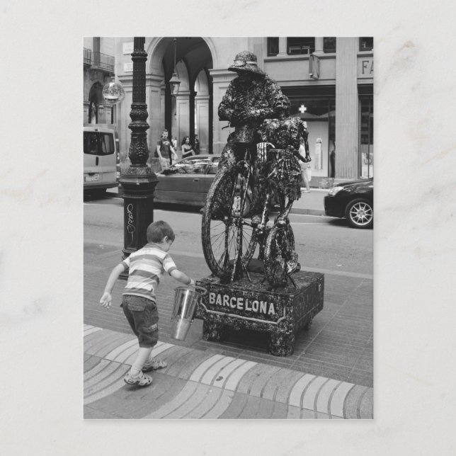 A boy in Barcelona Postcard (Front)