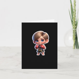 A Boy In Thai Boxing Sport Sticker Card