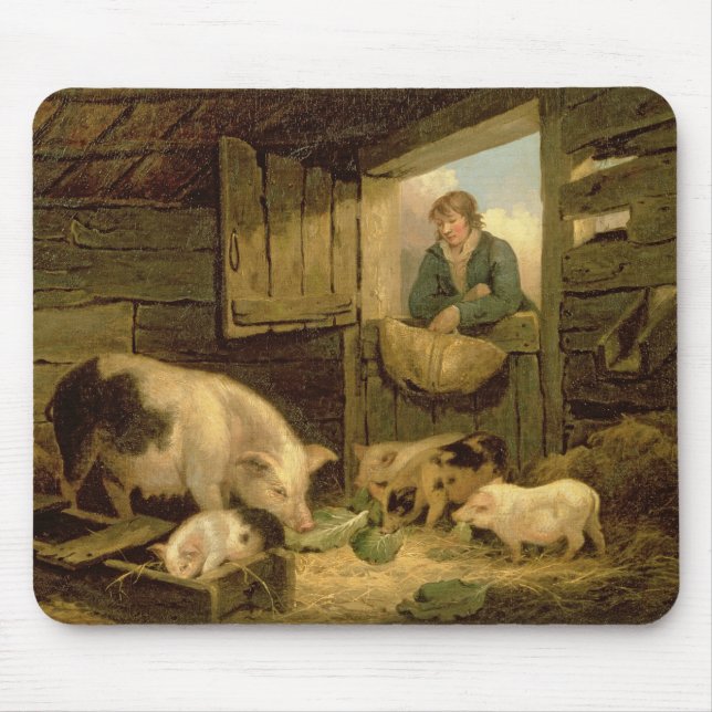 A Boy Looking into a Pig Sty, 1794 (oil on canvas) Mouse Mat (Front)