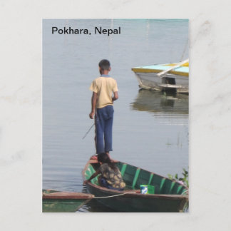 A Boy On a Boat Postcard