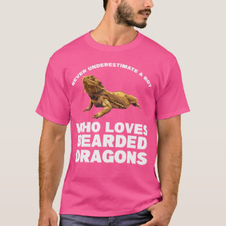 A Boy Who Loves Bearded Dragons Bearded Dragons T-Shirt