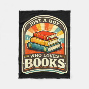 A boy who loves books funny bibliophile bookworm fleece blanket