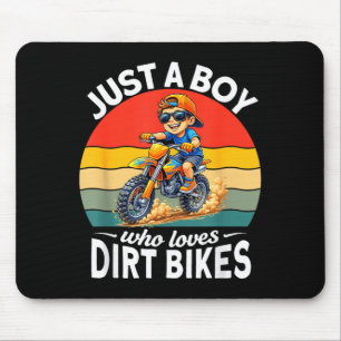 A boy who loves dirt bikes motocross enduro kids mouse mat
