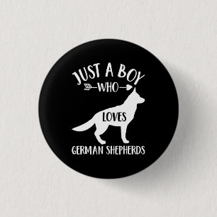 A Boy Who Loves German Shepherd 3 Cm Round Badge