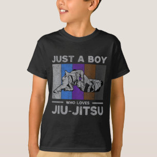 A Boy Who Loves Jiu-Jitsu BJJ Brazilian Jiu Jitsu T-Shirt