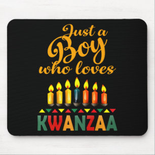 A Boy Who Loves Kwanzaa Kinara African Pride Black Mouse Mat