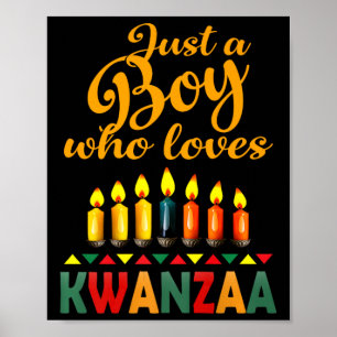 A Boy Who Loves Kwanzaa Kinara African Pride Black Poster